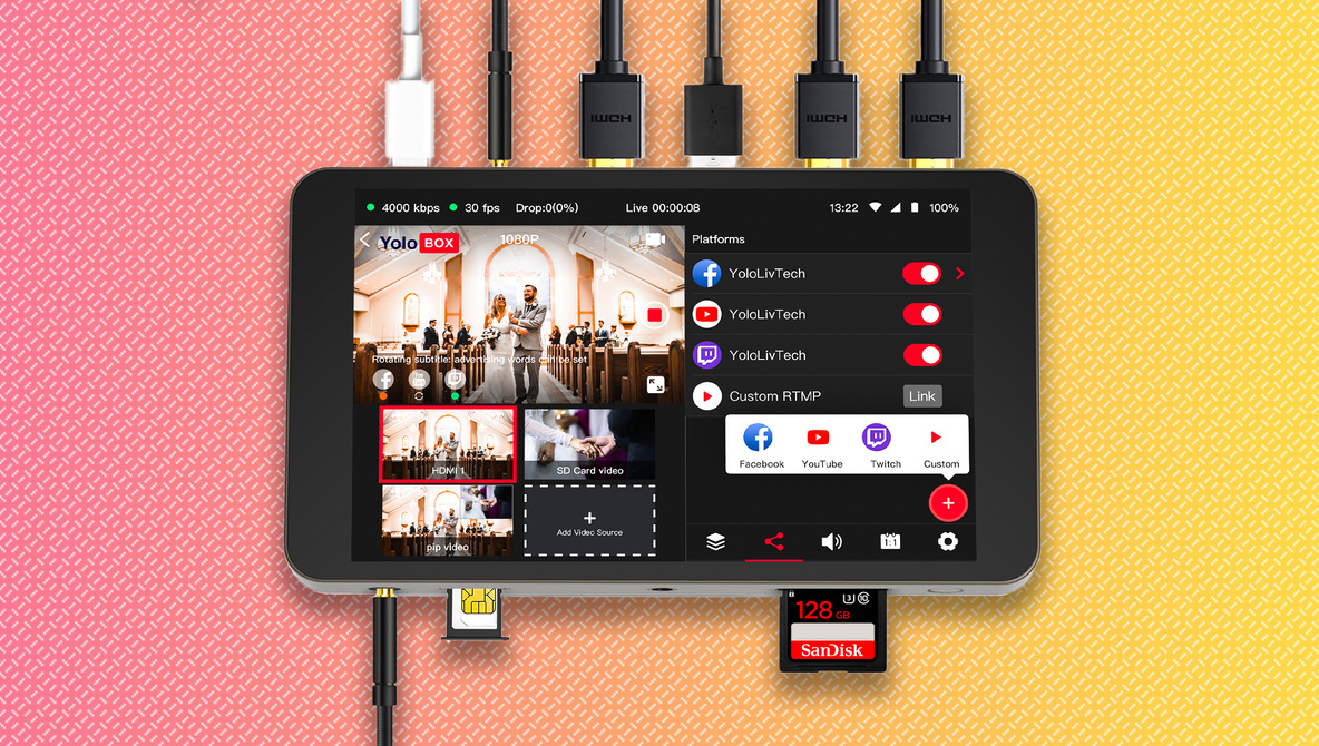 YoloBox: Stream Multiple Cameras to Multiple Social Networks, No Laptop Needed