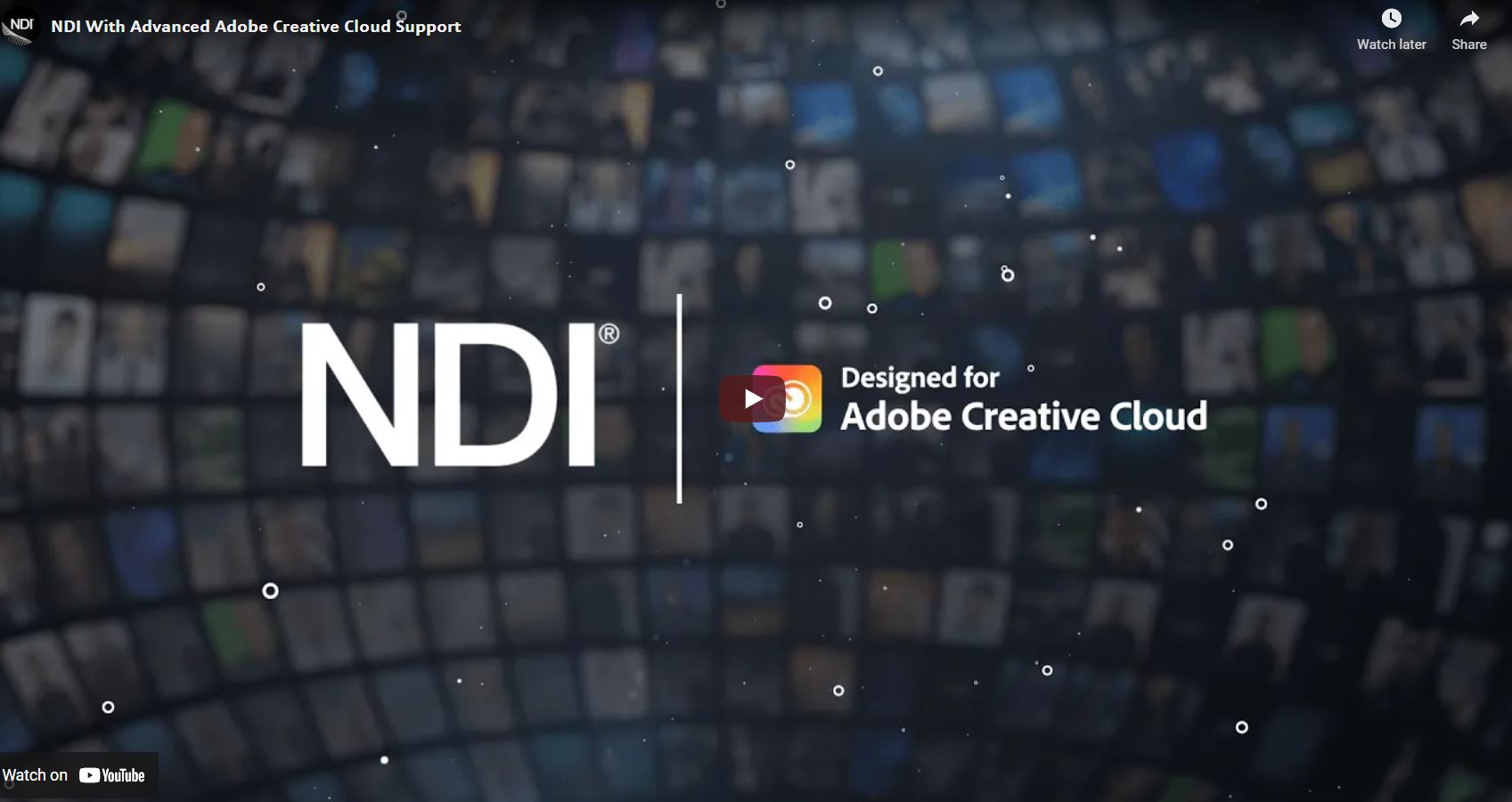 NDI With Advanced Adobe Creative Cloud Support