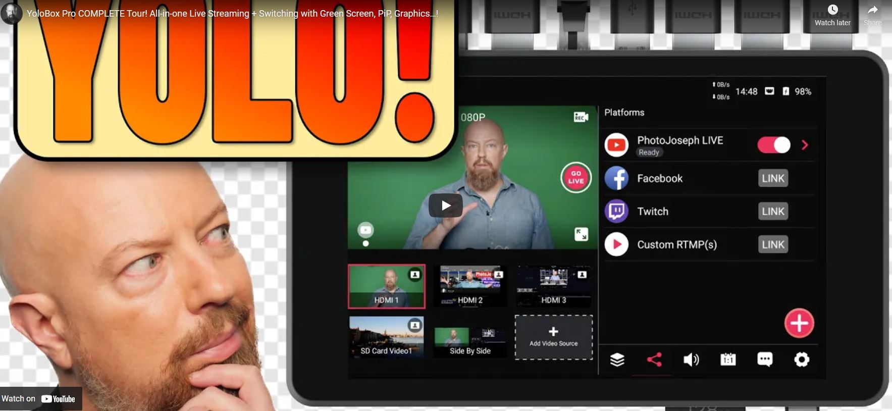 YoloBox Pro COMPLETE Tour! All-in-one Live Streaming + Switching with Green Screen, PiP, Graphics…!