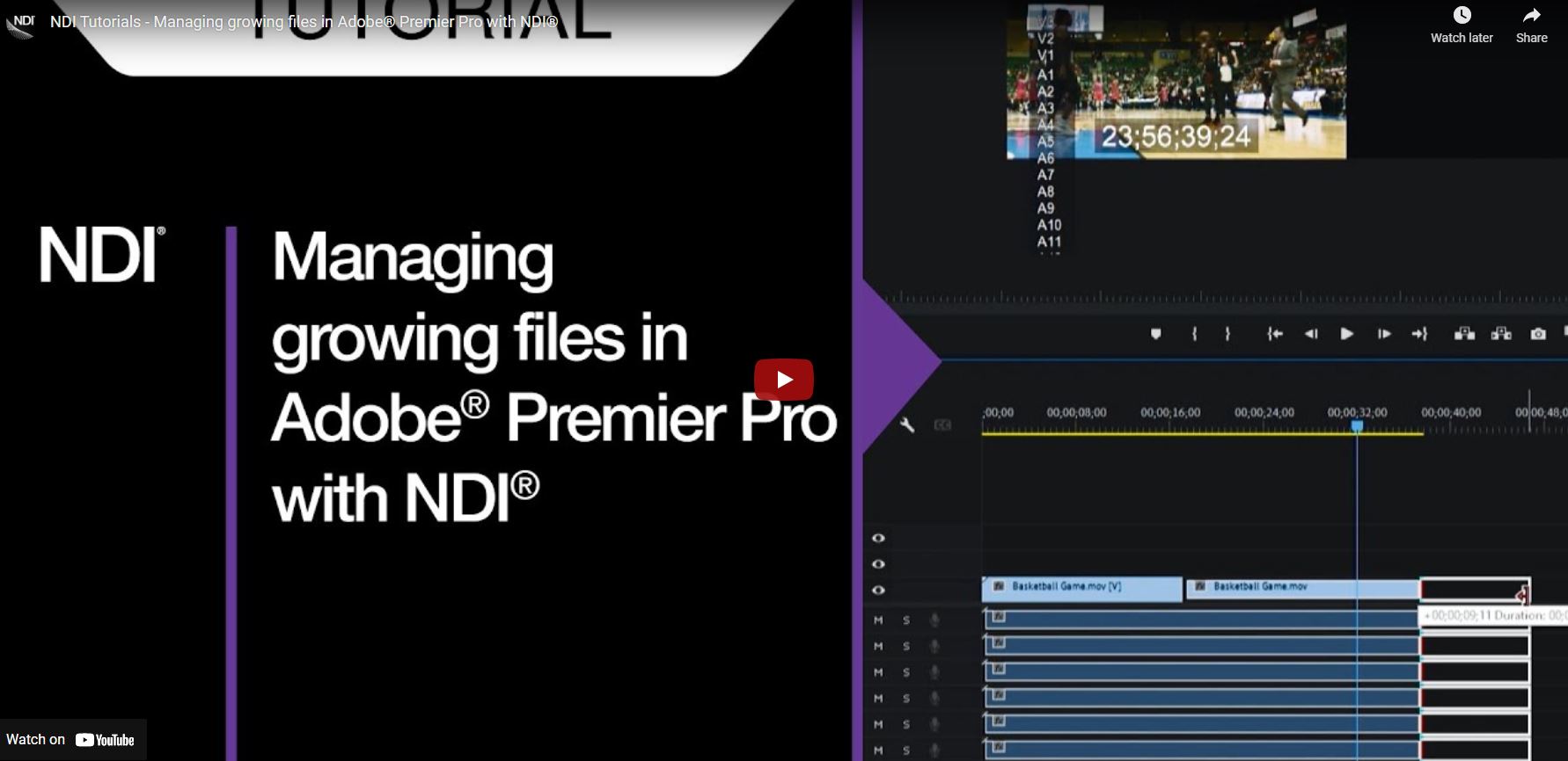 NDI Tutorials – Managing growing files in Adobe® Premier Pro with NDI®