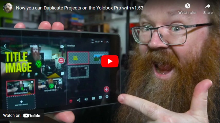 Now You Can Duplicate Projects on the Yolobox Pro
