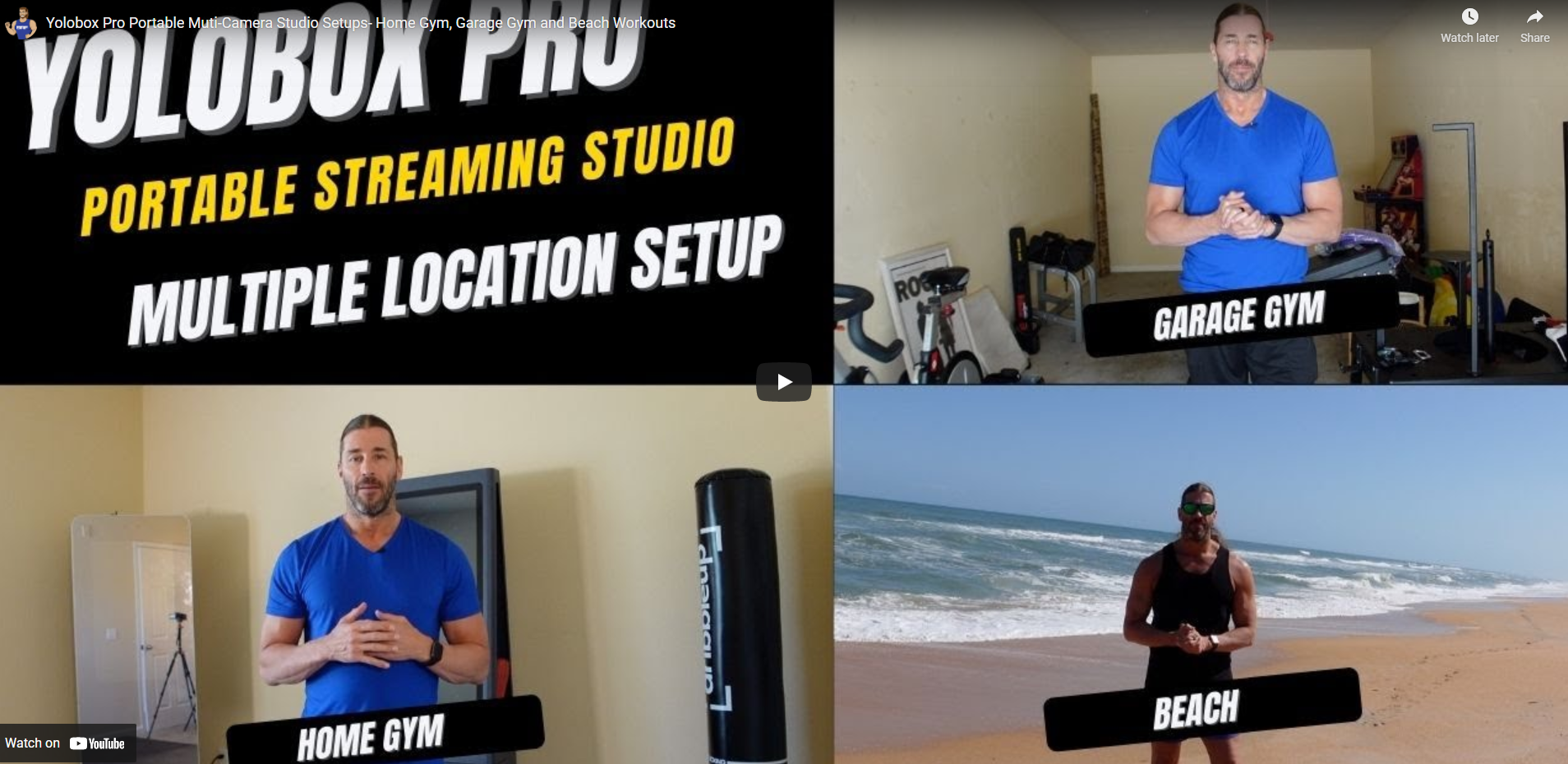 Yolobox Pro Portable Muti-Camera Studio Setups- Home Gym, Garage Gym and Beach Workouts