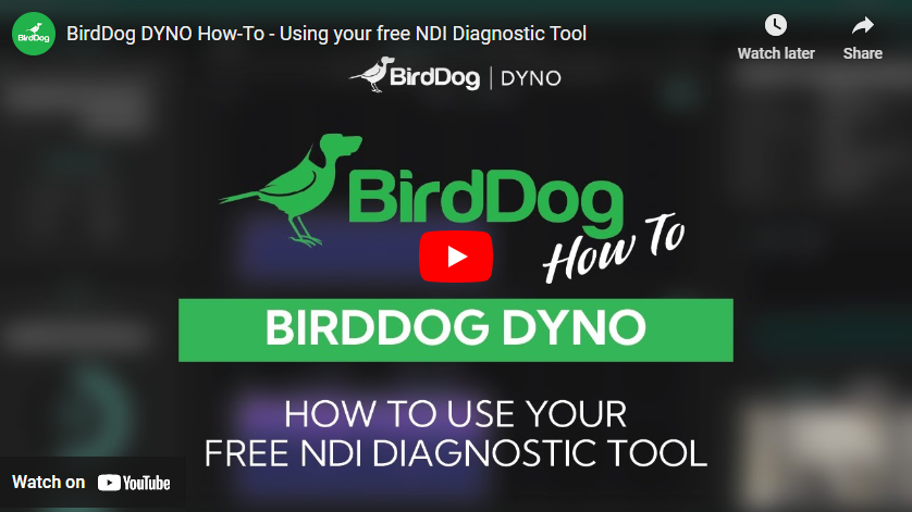 BirdDog DYNO How-To – Using your free NDI Diagnostic Tool