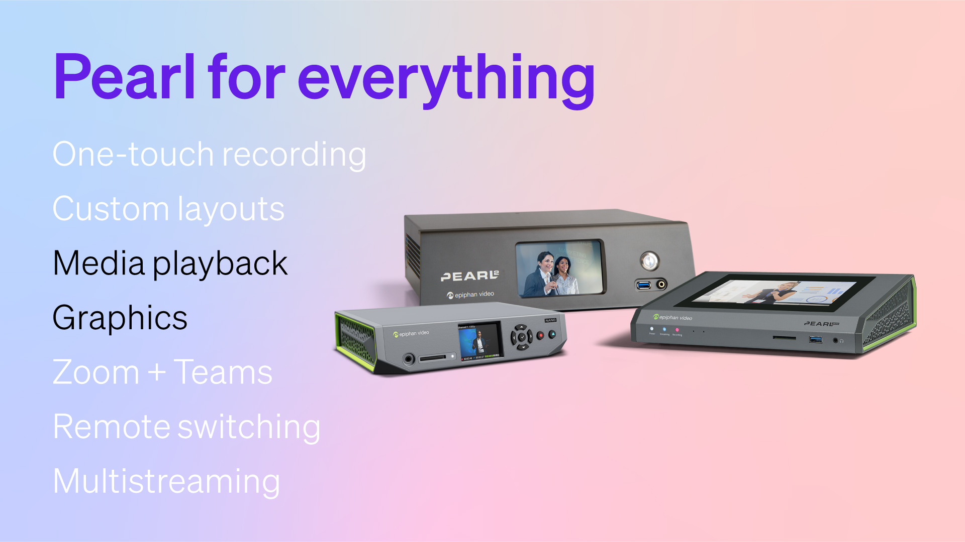 Huge update for Epiphan Pearl – media playback, graphics, and more