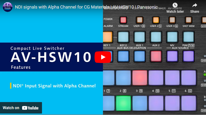 NDI signals with Alpha Channel for CG Materials | AV-HSW10 | Panasonic Connect