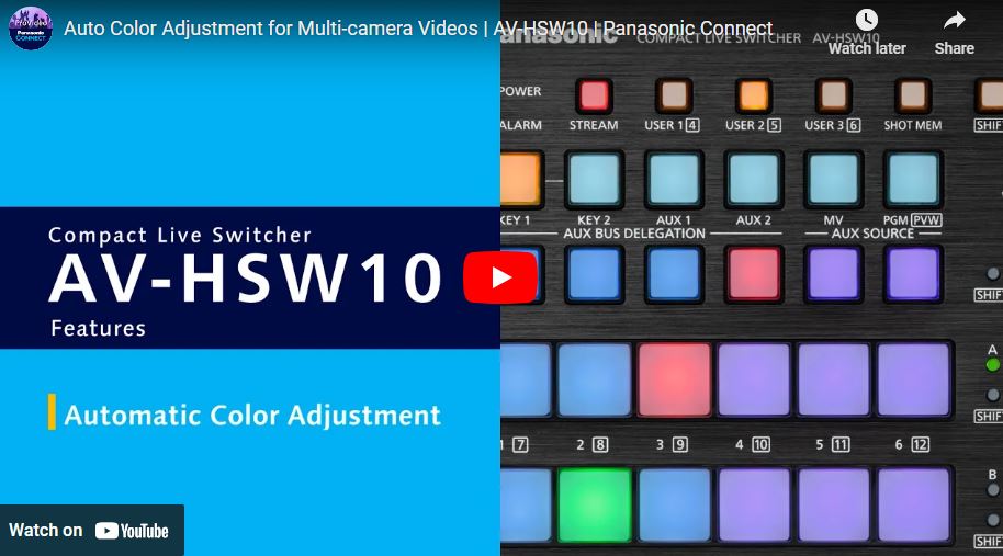 Auto Color Adjustment for Multi-Camera Videos | Panasonic Connect AV-HSW10