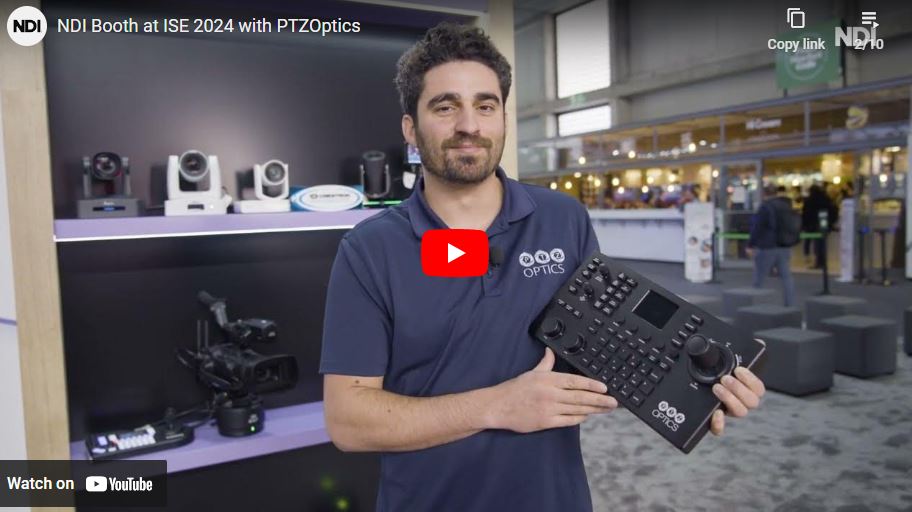 NDI Booth at ISE 2024 with PTZOptics