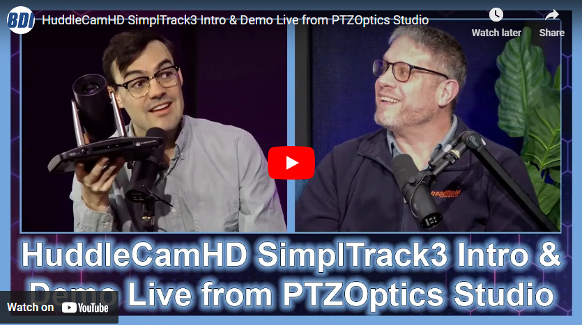 HuddleCamHD SimplTrack3 Intro & Demo Live from PTZOptics Studio