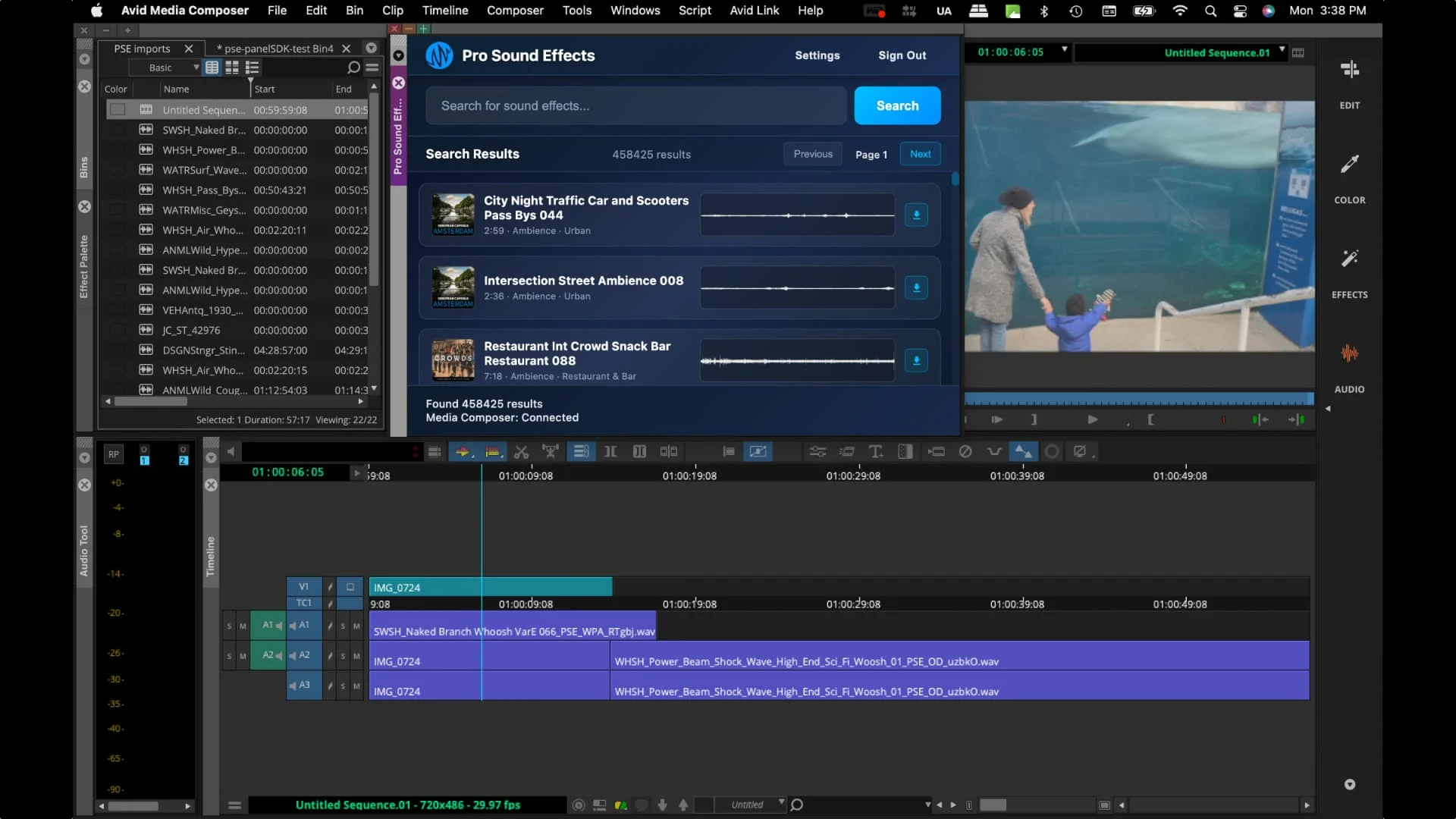Pro Sound Effects Brings Native SFX Panel Integration to Avid Media Composer