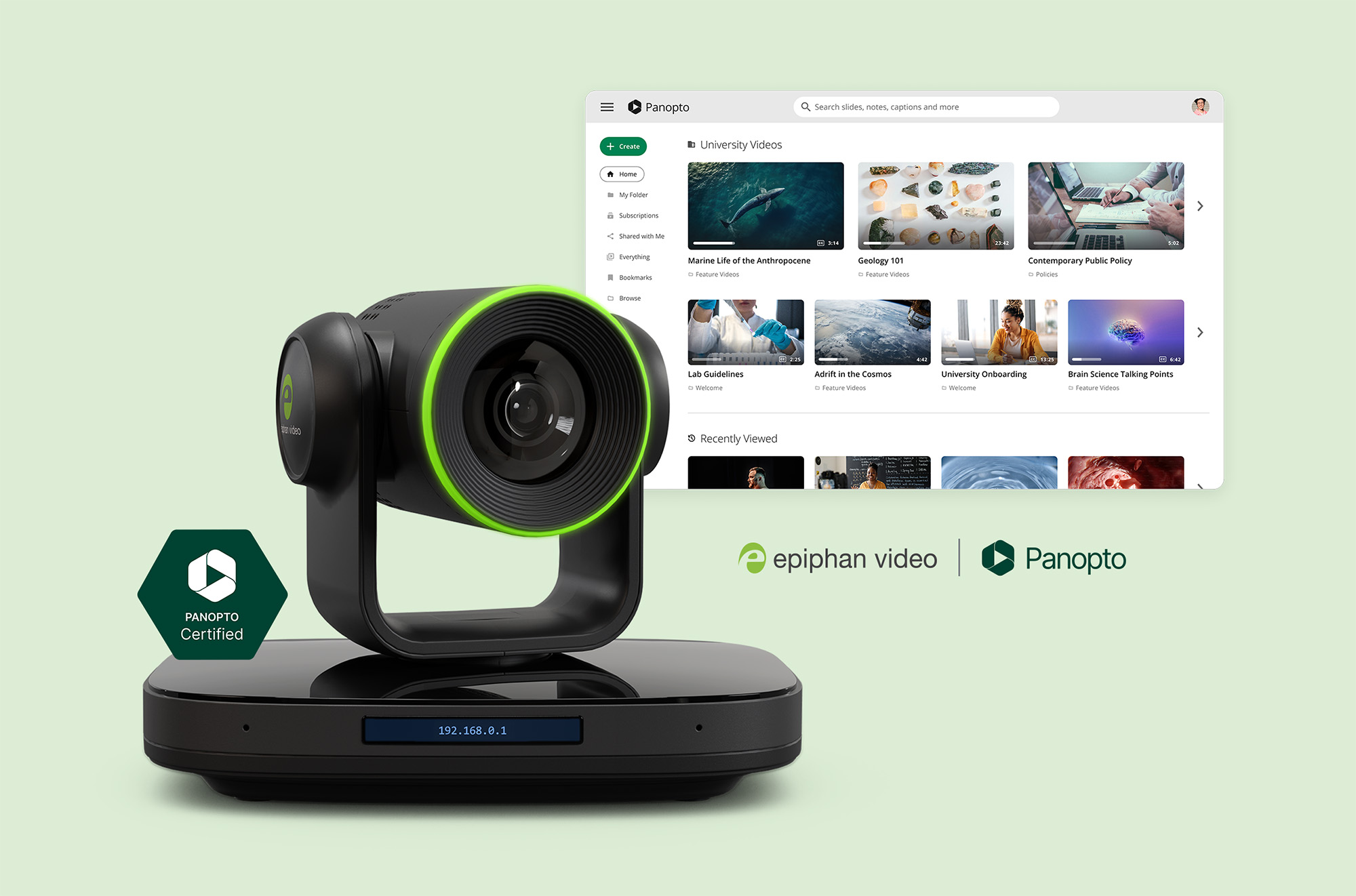EC20 update: Direct capture to Panopto, Dante audio, and camera fleet management