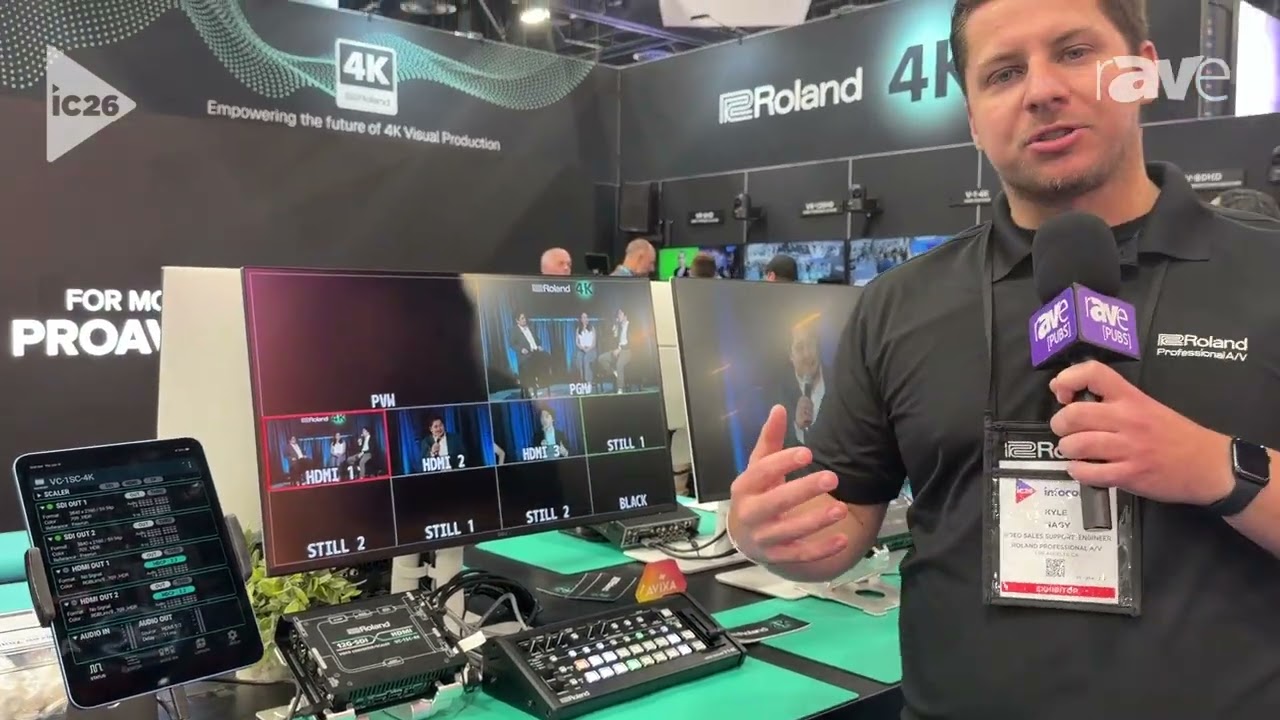 Roland Demonstrates V-1-4K Video Switcher with ROI Processor at InfoComm 2026